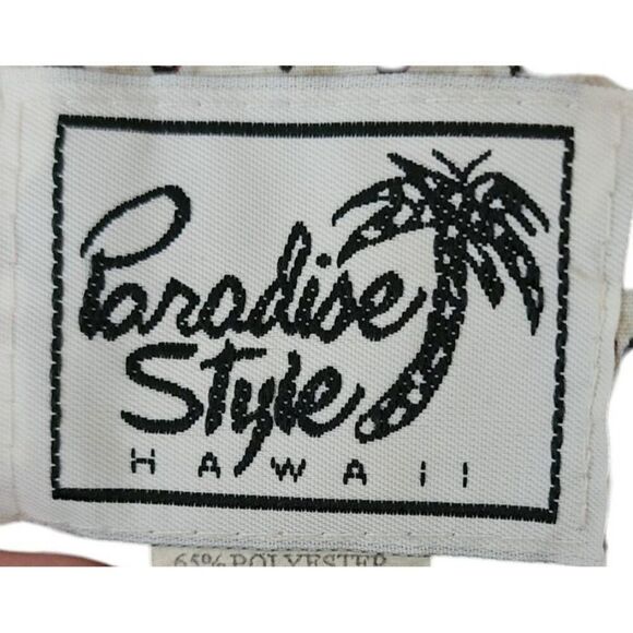 Vintage 80s Short Sleeve Hawaiian Aloha Shirt Mens Size M Red Tapas - Picture 4 of 5